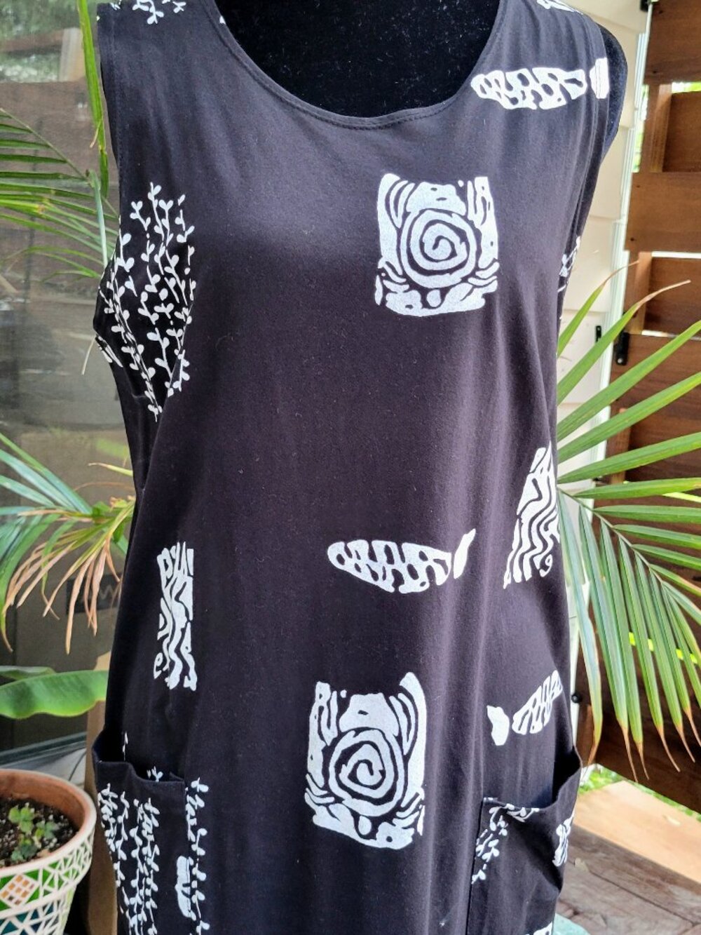 Black boho midi dress